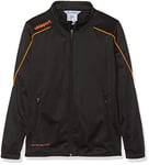 Uhlsport Football Stream 22 Classic Jacket Kids, Black/Fluo Orange, Smartbreathe Pique Brushed Outdoor Sports, Size 22