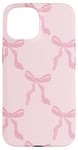 iPhone 15 Coquette Pink Ribbon Bows Pattern Soft Girl Case