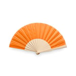 eBuyGB Folding Handheld Fan, Wooden Hand Fan, Wedding Party Accessory, Pocket Sized Fan for Wedding Gift, Party Favours, Summer Holidays, Mini Travel Fan Home Décor - Orange