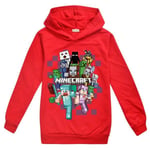 Barn Minecraft Jumper Hoodie Sweatshirt Långärmad Pullover Toppar red 140cm