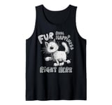 Fur Real Happiness Right Here Cat Lover Cats Pun Tank Top