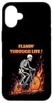 iPhone 16 Plus Funny skeleton bike ride Going through hell Biker skeleton Case