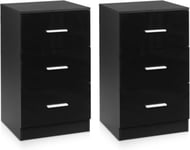 Lot de 2 Caisson de Bureau avec 3 Tiroirs Classeur de Dossiers Durable et Multifonctionnel