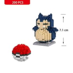 Nano Blocks Små Byggklossar Pikachu Tegelmodell Pedagogiska Leksaker För Barn Födelsedag Tegelklossar Snorlax