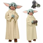 Hot Star Cosplay Wars The Mandalorian Baby Yoda Cosplay kostym kappa med hatt gul yellow m