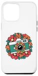 Coque pour iPhone 13 Pro Max Appareil photo vintage avec fleurs Photographe