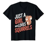 Youth Squirrel Just a Girl Who Loves Squirrels Funny Animal lover T-Shirt