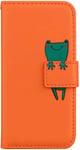 Housse Telephone Portable Pour Samsung Galaxy A31 Protection Porte Carte Aimantee Antichoc Portefeuille Pochette Pour Samsung Galaxy A31 Clapet Cordon Grenouille Orange