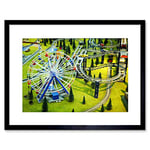 Wee Blue Coo Model Park Ferris Wheel Railway Miniature Kids Children Framed Print B12X9638