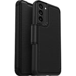 OtterBox Strada Coque pour Samsung Galaxy S22+, Antichoc, anti-chute, cuir de qualité, 2 porte-cartes, supporte 3 x plus de chutes que la norme militaire, Noir