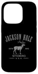 iPhone 14 Pro Jackson Hole Wyoming USA Estd 1892 with Elk Souvenir Design Case