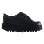 Kickers Lo Creppy Womens Black Shoes Leather - Size UK 7.5