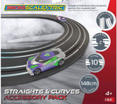 Micro Scalextric Track Extension Pack - 6 Straits + 4 Curves - 148cm Layout