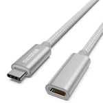 Câble d'extension USB C 2m USB 3.2(5 Gbps) Type C mâle vers femelle Extension de charge et synchronisation pour PSVR2 M2 MacBook Pro 2022 M1 Max Samsung Galaxy S23/S22 Note 20 Pixel 8 argent