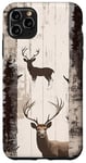 Coque pour iPhone 11 Pro Max Blanc moderne rayé Ozark Timber Deer Camo Classic Hunting