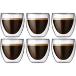 Coffret De 6 Tasse À Café-Expresso-Espresso En Verre 80Ml Double Paroi Originale