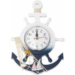 Csparkv - Nautique Ancre Horloge Murale Tenture Murale Ornement en Bois Bateau Bateau Volant Décor Mural Voilier Affichage à La Maison Plage Maison