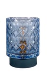 Pauleen 48313 LED Mobile Chic Glamour minuterie Pile Ice Blue Lampe à Poser, Verre, 0.4 W, Bleu Glace