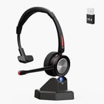 Casque Sans Fil Avec Microphone Pour Pc,Casque Bluetooth 5.2 Avec Suppression Du Bruit Pour Chauffeur De Camion,Centre D'Appel,40 Heures D'Autonomie,Casque De Téléphone Bluetooth Pour