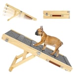 Pawaboo Rampe Portable en Bois, Escalier Pliable pour Chien avec 4 Hauteurs Réglables de 7,9" à 17,7", Escalier Canapé Pratique pour Chiens et Chats de Petite Taille, Bois