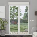 Porte fenêtre alu 2 vantaux + volet roulant électrique GoodHome blanc - l.120 x h.215 cm, tirant droit