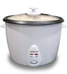 Kitchen Genie Deluxe Rice Cooker Steamer Glass Lid 16 Cup 2.8Litre 1000W WHITE