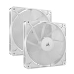 Corsair RS140 140mm PWM Fans – Daisy-Chain Connection – Low-Noise – Magnetic Dome Bearing – Dual Pack – White