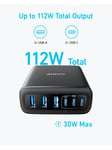 Anker Charger (112W 6 Ports GaN) - Black