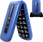 CHAKEYAKE Senior Flip Phones Unlocked Sim Free Mobile Phone for Elderly, Easy to