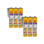 Lot de 6 mastics colle multi-usages Sika Sika flex 11 fc Purform - Gris béton - 300 ml - Beige