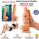 Gode Sextoy realiste 21cm x 3,8cm Godemichet Ventouse Dildo Souple Femme Homme