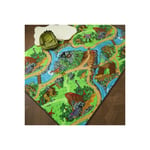 Décoweb - Tapis de jeu enfant - Circuit de voiture - Volcans et dinosaures - 160 x 230 cm