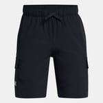 Short Cargo Under Armour Tech™ Woven pour garçon Noir / Blanc YSM (127 - 137 cm)