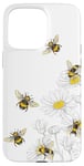 iPhone 15 Pro Max bumble bee - honey bees Bee lover Daisy Flower White Case