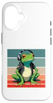 Coque pour iPhone 16 Frog Headphones Music Chill Cool Veste décontractée