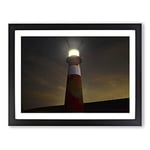 Architecture Lighthouse Beacon Modern Framed Wall Art Print, Ready to Hang Picture for Living Room Bedroom Home Office Décor, Black A3 (46 x 34 cm)