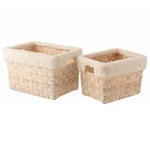 Lot de 2 Paniers "Imitation Fourrure" 42cm Naturel