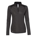 Adidas Women's Heathered Quarter-Zip Pullover with Colorblocked Shoulders