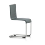 Vitra - .05 Chair, Stacking, Dark Grey Shell, Stainless Steel Base, Felt Glides for Hard Floor - Ulkona käytettävät ruokailutuolit - Maarten Van Severen - Harmaa - Metalli/Vaahto