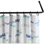 Barre d'angle Universelle Wenko Tringle pour Rideau de Douche en l ou u, Pour douche et baignoire, Aluminium inoxydable, Jusqu'à 90 x 80 x 90 cm, Noir