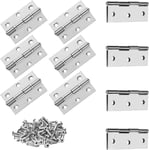 10Pcs Charniere Porte Placard Charnière Inox Charnières en Acier Inoxydable avec 60 Vis pour Meubles Matériel Armoire Portes Tiroir, 60x40mm