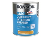 RONSEAL TRADE QUICK DRY INTERIOR VARNISH MEDIUM OAK 750ML