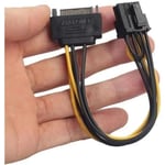 Câble d\Alimentation SATA 15pin vers PCI-E (6+2) 8 pin Adaptateur Convertisseur