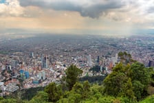 Cityscape of downtown Bogota Colombia as seen from Monserrate