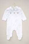 Rock A Bye Baby Boys Bear Print All in One - White - Size 9-12M