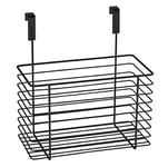 WENKO Panier polyvalent à suspendre de grande taille WENKO pour les tiroirs ou portes de placard, idéal pour la salle de bain et la cuisine, sans perçage, en métal thermolaqué, 24 x 24,5 x 15 cm, noir