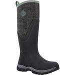 Muck Boots Women's Arctic Sport II Tall Fleece Lined Waterproof Pull on Boot, Black Check, 7