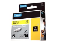 Dymo Rhinopro Heat Shrink Tubing - Polyolefin - Svart På Gult - Rulle (1,9 Cm) Fodral - För Rhino 4200, 6000, 6000 Hard Case Kit  Rhinopro 5000, 5000 Hard Case Kit