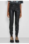 Pantalon Simili Cuir Noir Femme