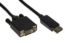 LINK LKCDPDVI30 Câble Displayport 1.2 Mâle Dvi Mâle, Contacts Dorés, Noir, 3 m